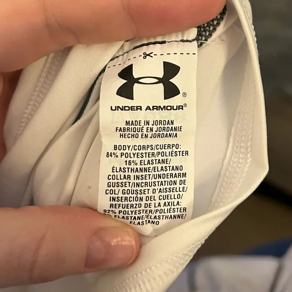 Under Armour Men's White Armour HeatGear Short Sleeve Compression Shirt EUC - Picture 6 of 8